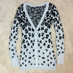 Express Leopard Print Cardigan